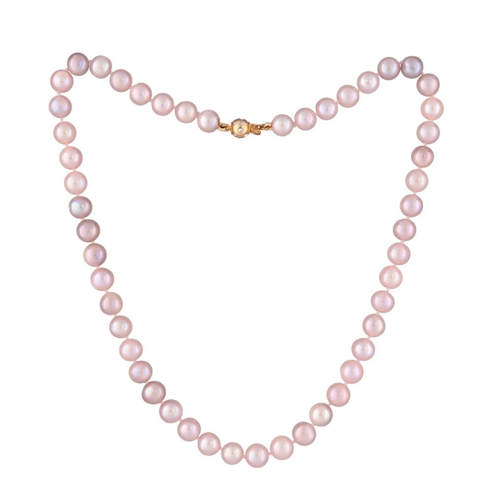 Classic Lavender Pearl Necklace | 5.5 – 6.5 mm | Round Pearls - Image 1