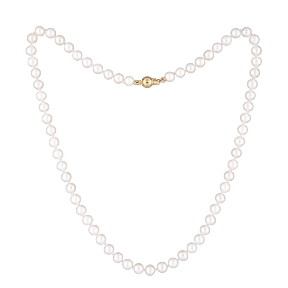 Classic White Pearl Necklace | 4.5 – 5.5 mm | Round Pearls - Image 1