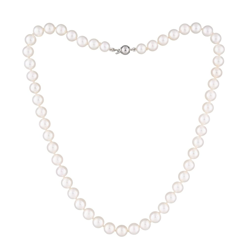 Classic White Pearl Necklace | 5.5 – 6.5 mm | Round Pearls - Image 1