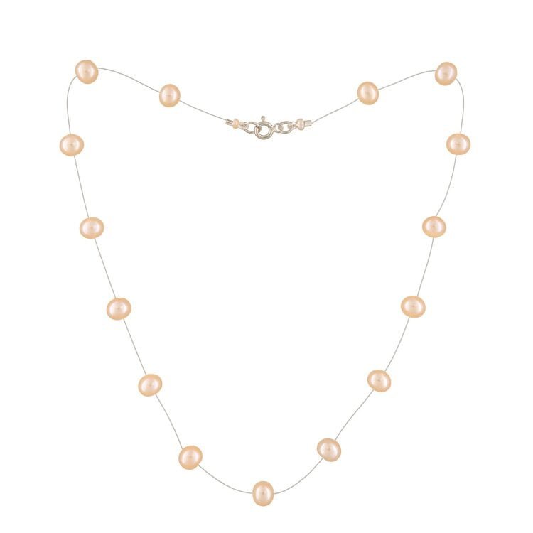 Pink Rose Quartz Necklace Rose Gold Over Sterling Silver Tin Cup Station 24-inch Length