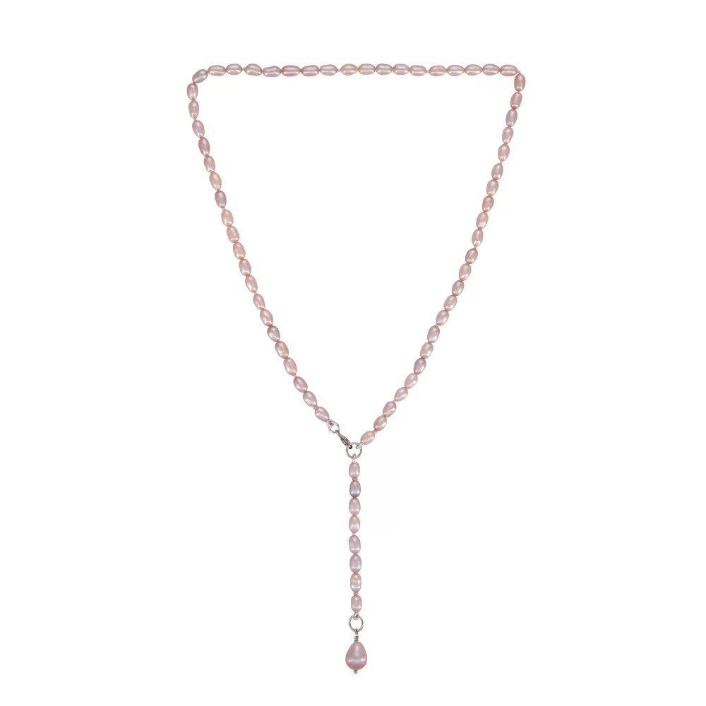 Classic Adjustable Lavender Pearl Necklace | 3.5 – 4.5 mm | Oval Pearls - Image 1
