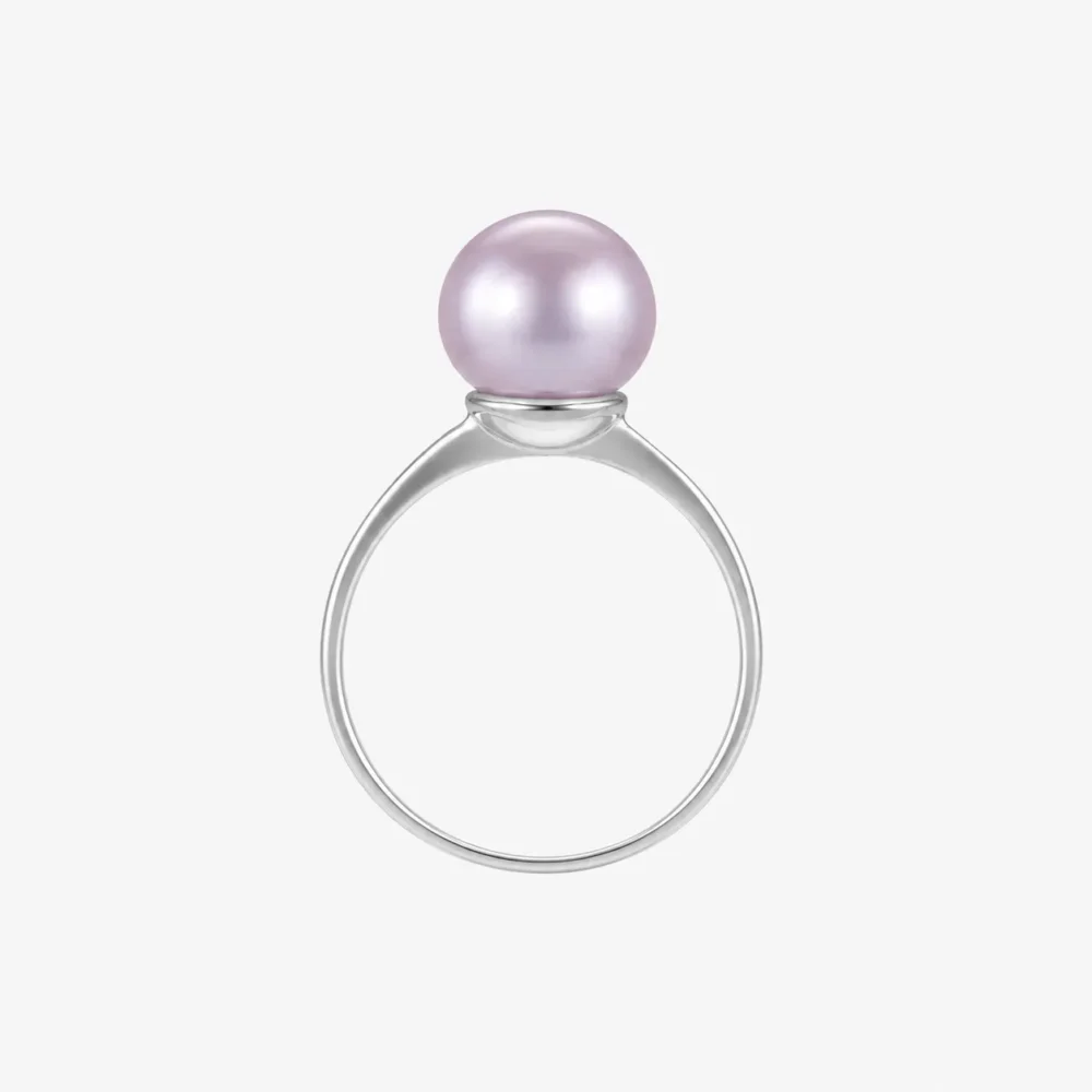 Delicate Pearl Ring with White Pearl | 7 - 10 mm | Button Pearl - Image 6