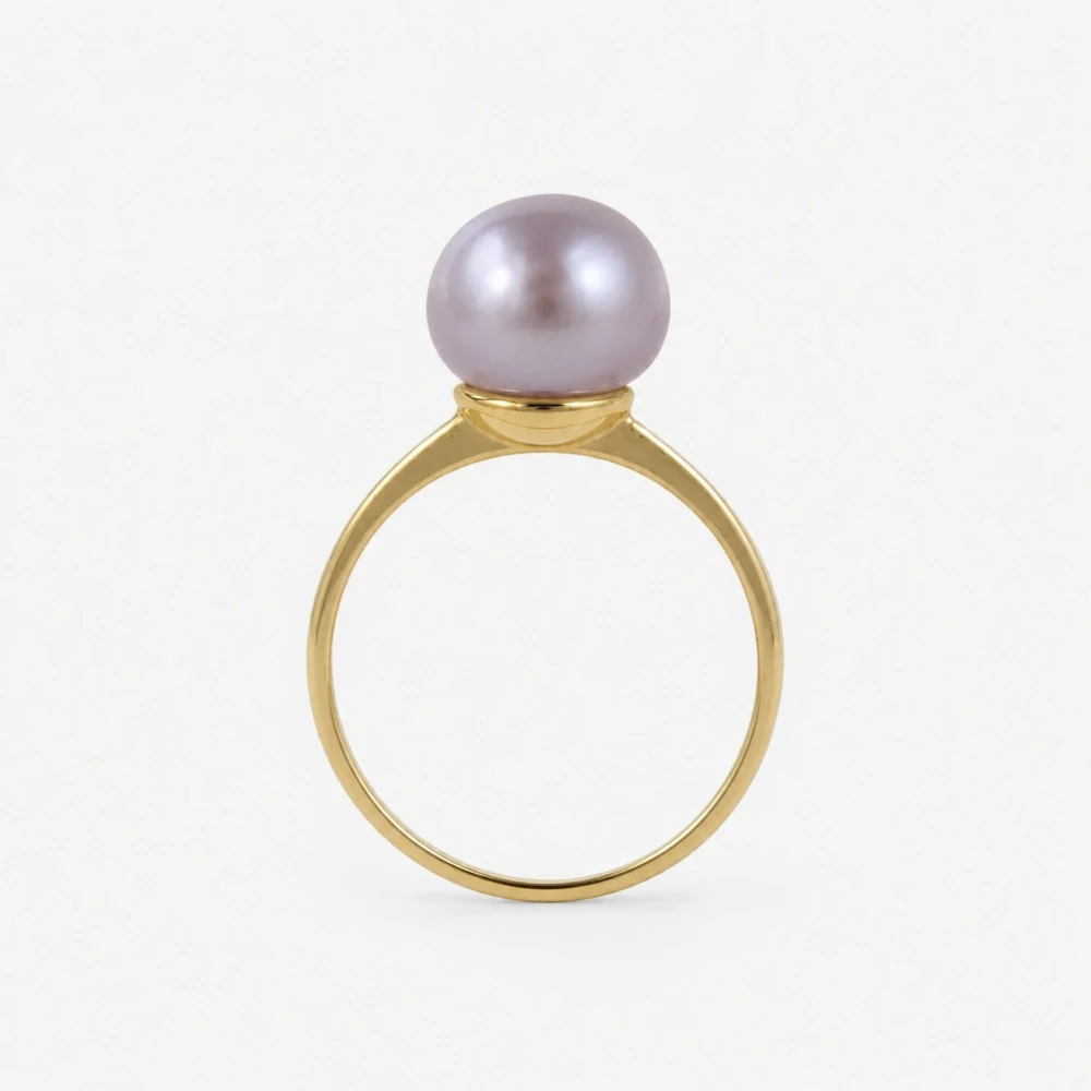 Delicate Pearl Ring with White Pearl | 7 - 10 mm | Button Pearl - Image 7