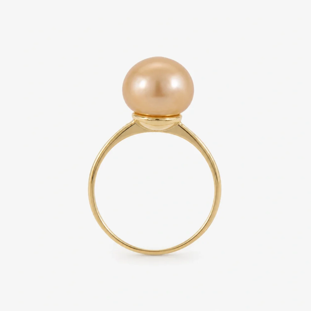 Delicate Pearl Ring with White Pearl | 7 - 10 mm | Button Pearl - Image 5
