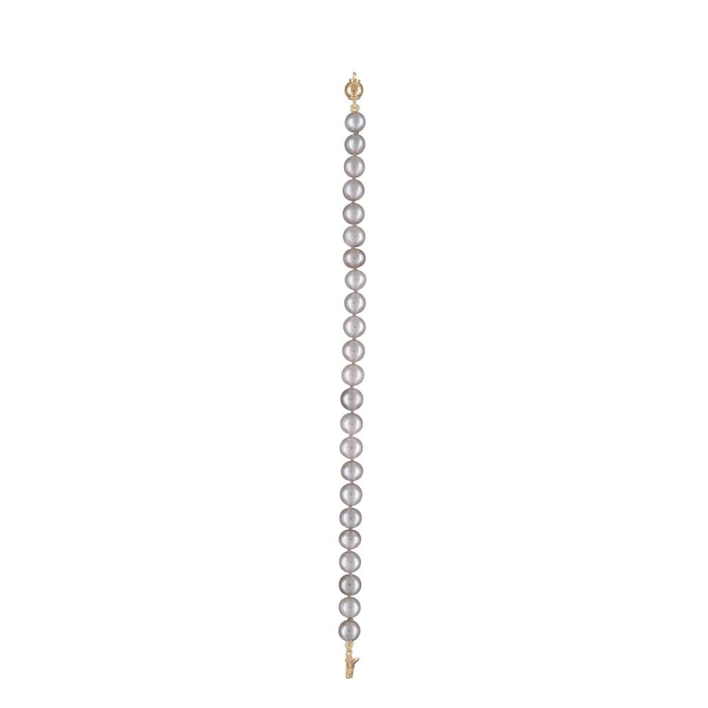 Classic Silver Grey Pearl Bracelet | 6.5 – 7.5 mm | Round Pearls - Image 1