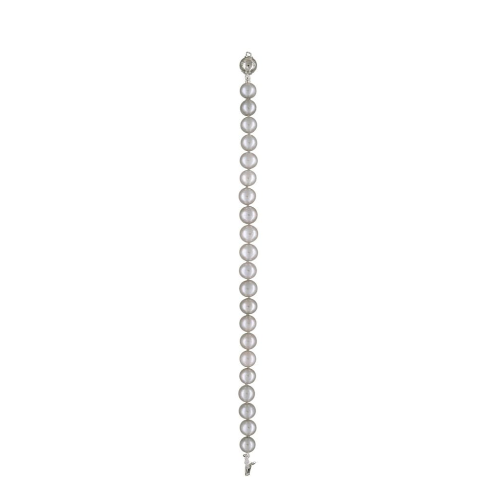Classic Silver Grey Pearl Bracelet | 8.5 – 9.5 mm | Round Pearls - Image 1