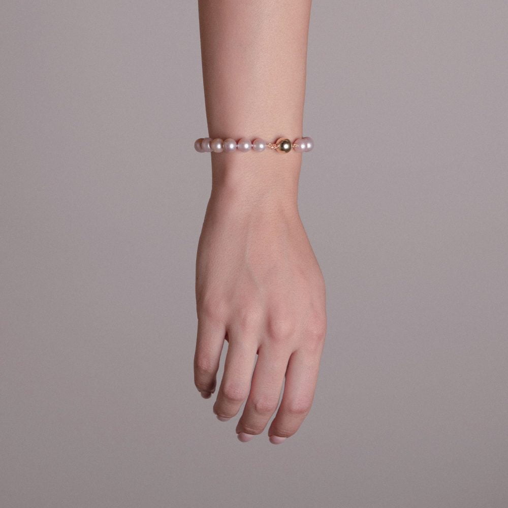 Classic Lavender Pearl Bracelet | 9.5 – 10.5 mm | Round Pearls - Image 2