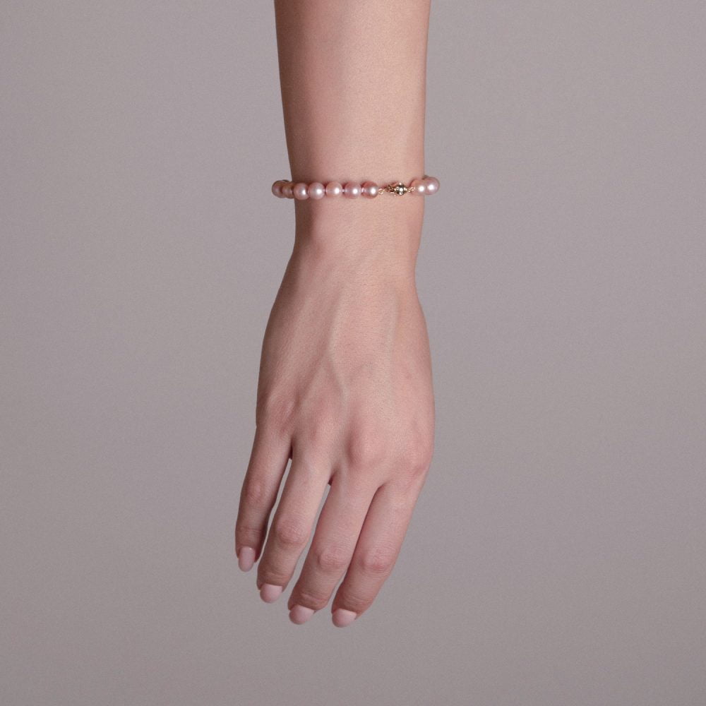 VB1.RL6_7 _MODEL Classic Lavender Pearl Bracelet | 5.5 – 6.5 mm | Round Pearls - Image 2