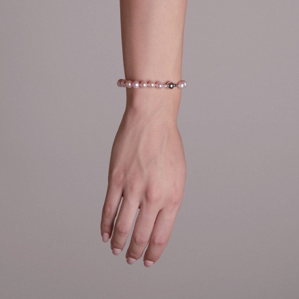 VB1.RL8_9 _МОДЕЛ Classic Lavender Pearl Bracelet | 7.5 – 8.5 mm | Round Pearls - Image 2