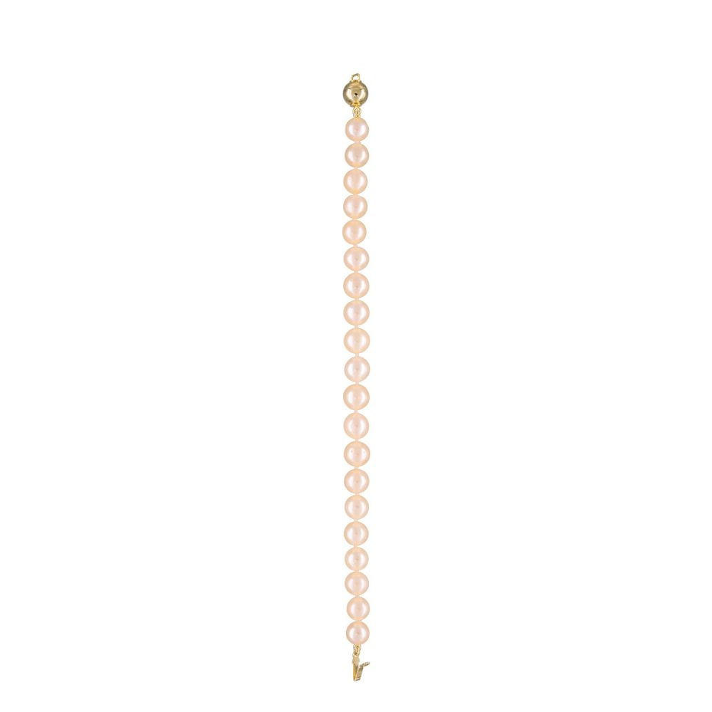 Classic Pink to Peach Pearl Bracelet | 7.5 – 8.5 mm | Round Pearls - Image 1