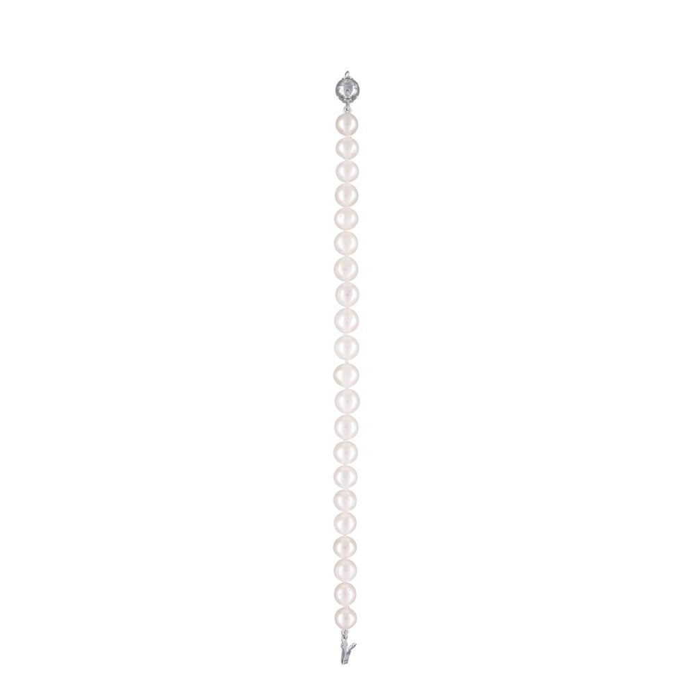 Classic White Pearl Bracelet | 8.5 – 9.5 mm | Round Pearls - Image 1