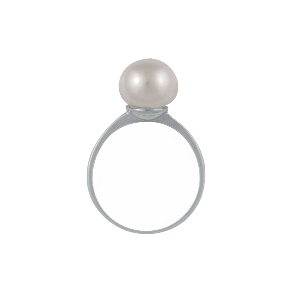 Delicate Pearl Ring with White Pearl | 7 - 10 mm | Button Pearl - Image 1