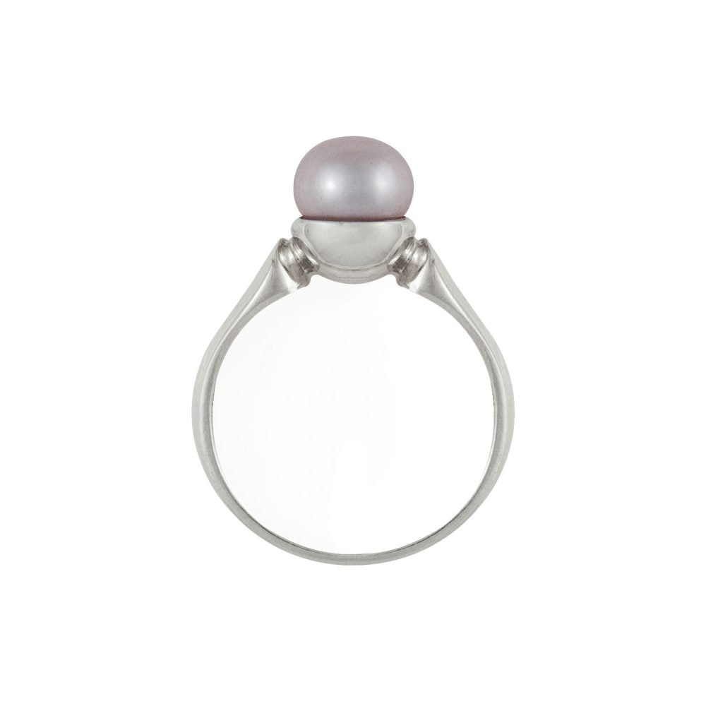 Pearl Ring with Lavender Pearl | 7 - 9 mm | Button Pearl | VRP2 - Image 1