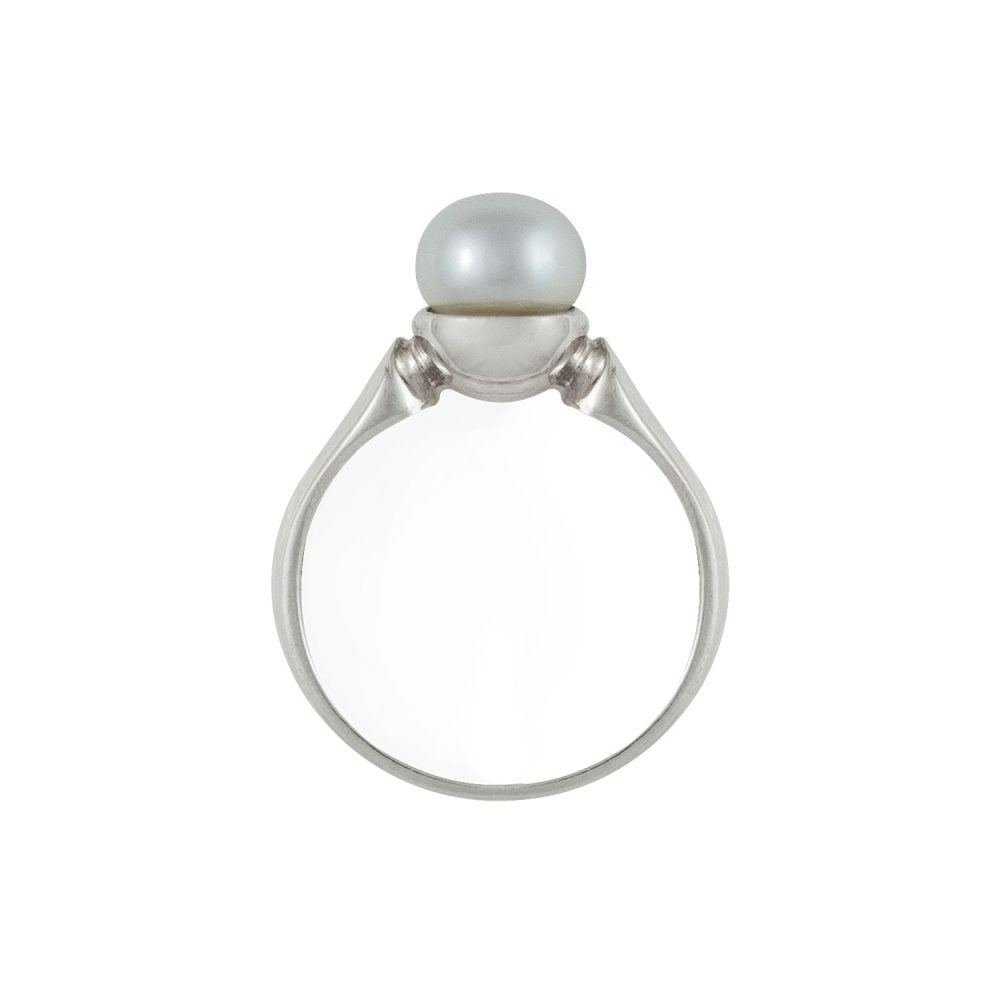 Pearl Ring with White Pearl | 7 - 9 mm | Button Pearl | VRP2 - Image 1