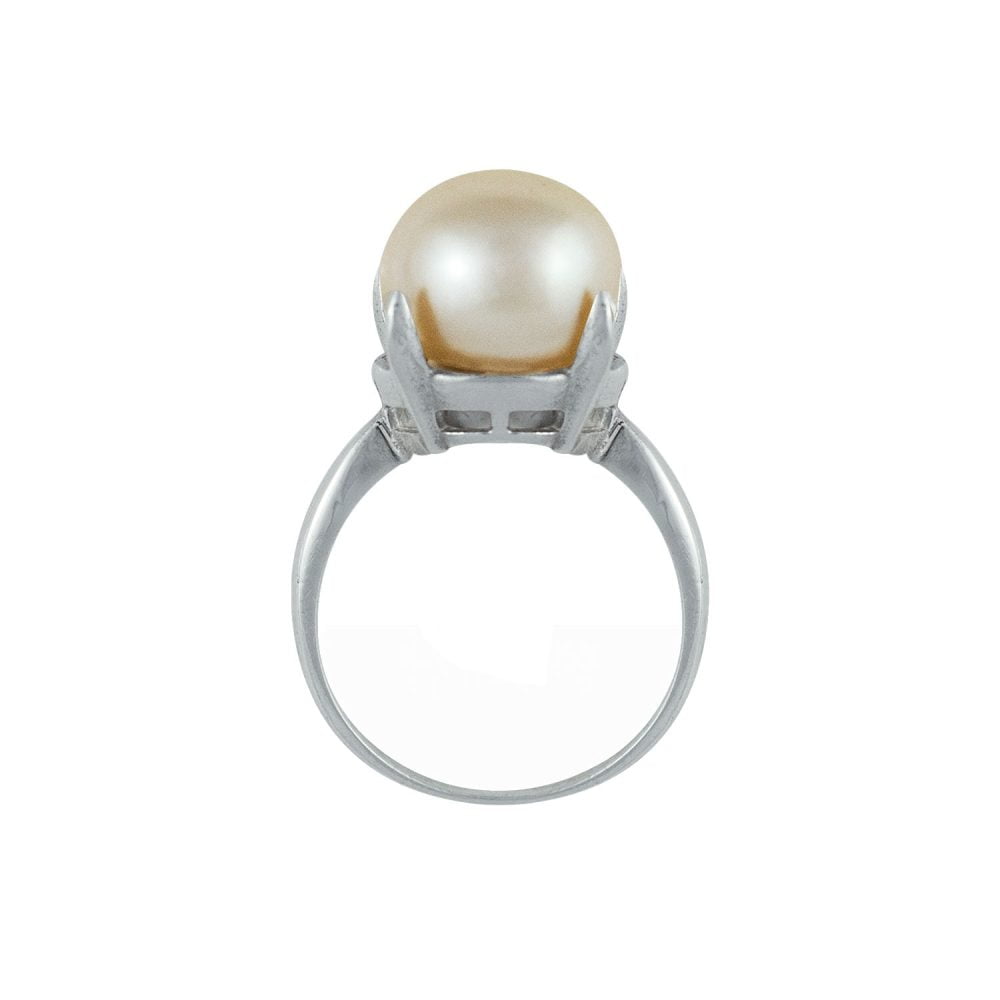Pearl Ring with Pink to Peach Pearl | 10 - 11 mm | Button Pearl | VRP5 - Image 1
