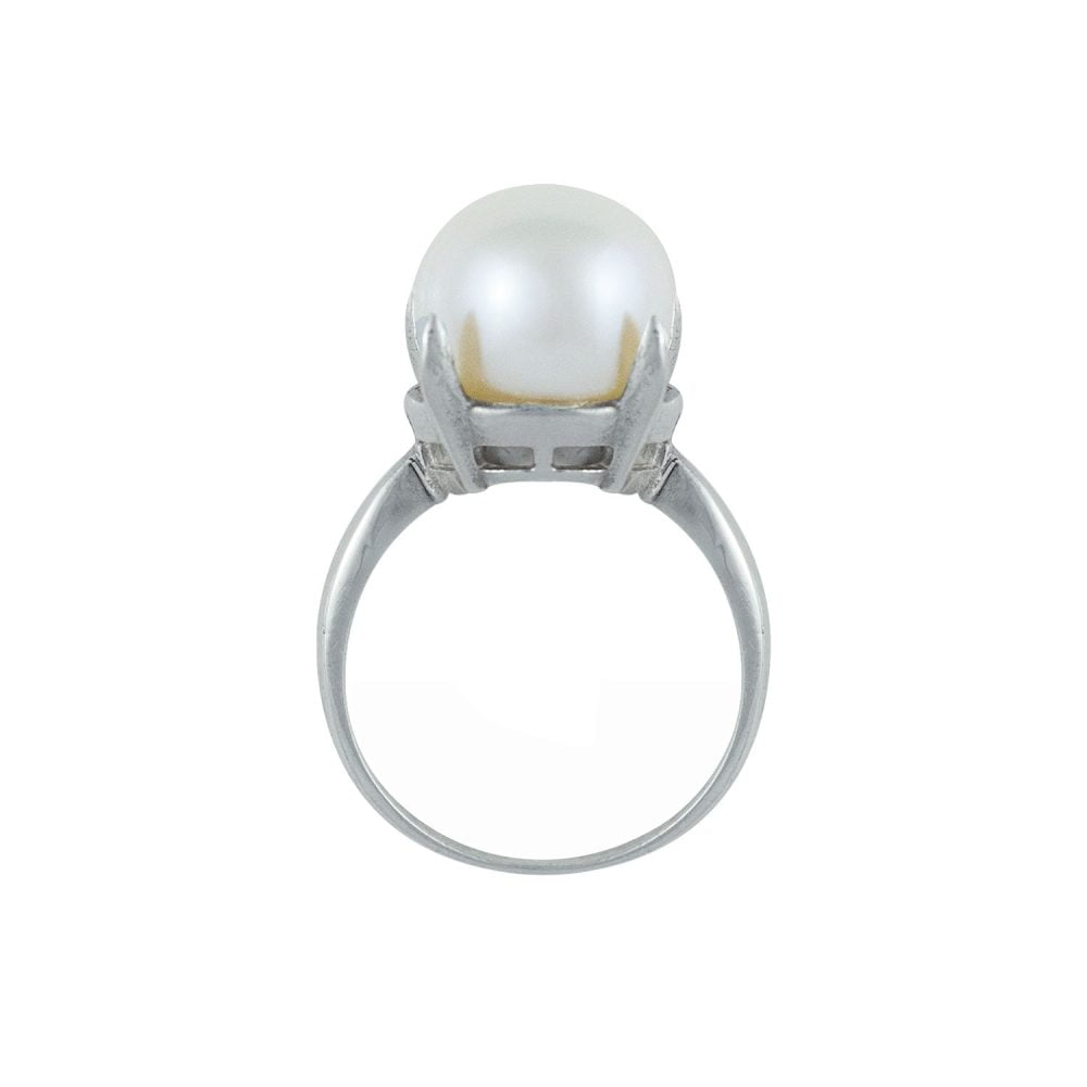 Pearl Ring with White Pearl | 10 - 11 mm | Button Pearl | VRP5 - Image 1