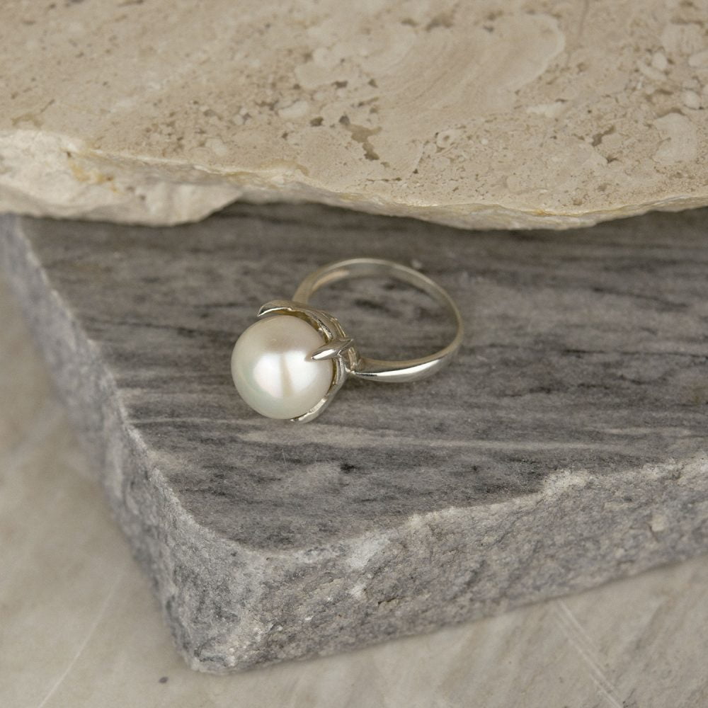 VRP5.HW_STONE Pearl Ring with White Pearl | 10 - 11 mm | Button Pearl | VRP5 - Image 2