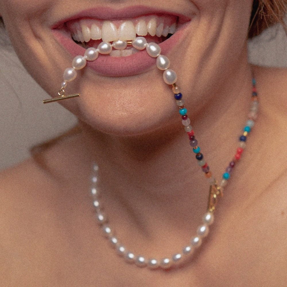 Set 'September' | 5.5 – 6.5 mm | Oval Pearls + Stones - Image 1