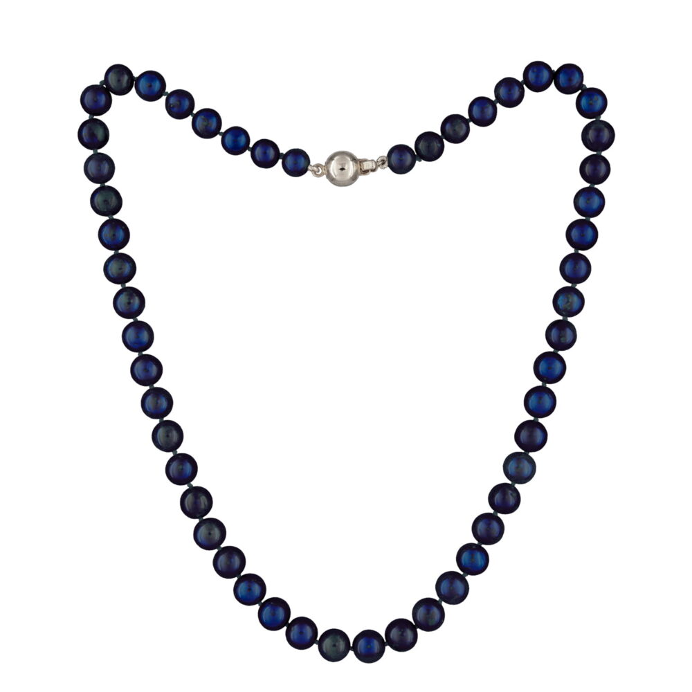 Classic Black Pearl Necklace | 6.5 – 7.5 mm | Round Pearls - Image 2