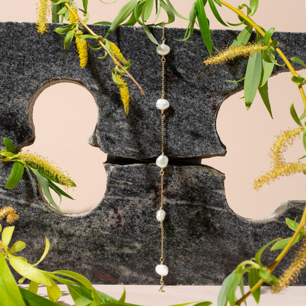 Exclusive Pearl Bracelet on Chain | 6.5 – 7.5 mm | Baroque Pearls | 5 pcs. - Image 2