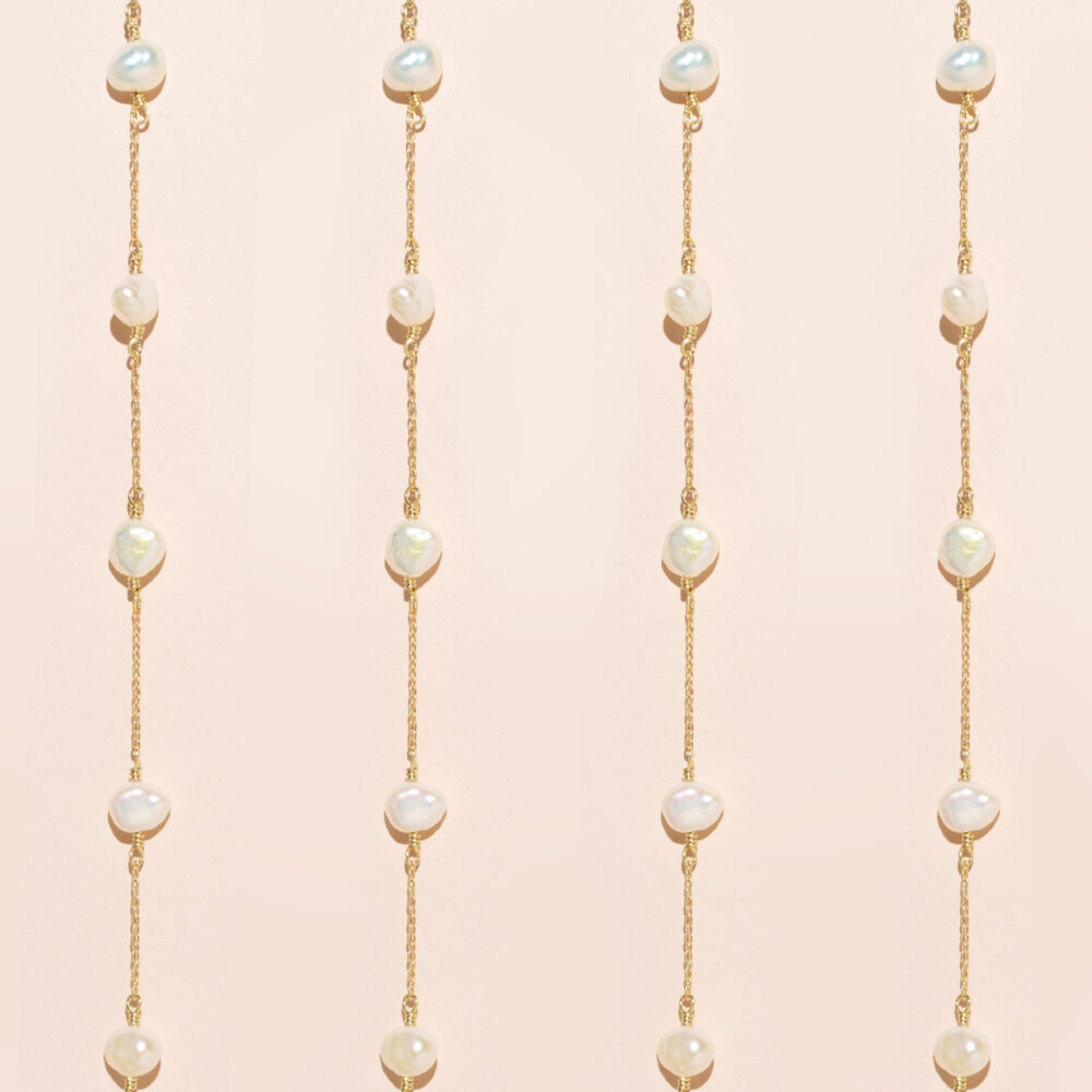 Exclusive Pearl Bracelet on Chain | 6.5 – 7.5 mm | Baroque Pearls | 5 pcs. - Image 1