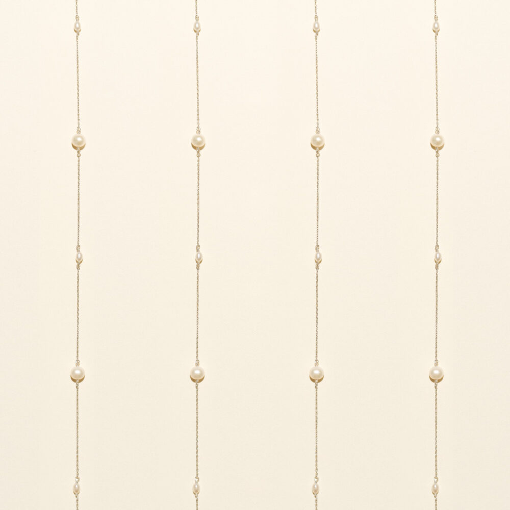 120 cm Fine Pearl Necklace on Chain | 6.5 – 7.5 mm + 3.5 – 4.5 mm | Round + Oval Pearls | 10 x 10 pcs. - Image 4