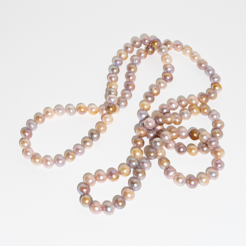 Extraordinary 120 cm Rope Multicolor Pearl Necklace | 9.5 – 10.5 mm | Round Pearls - Image 5