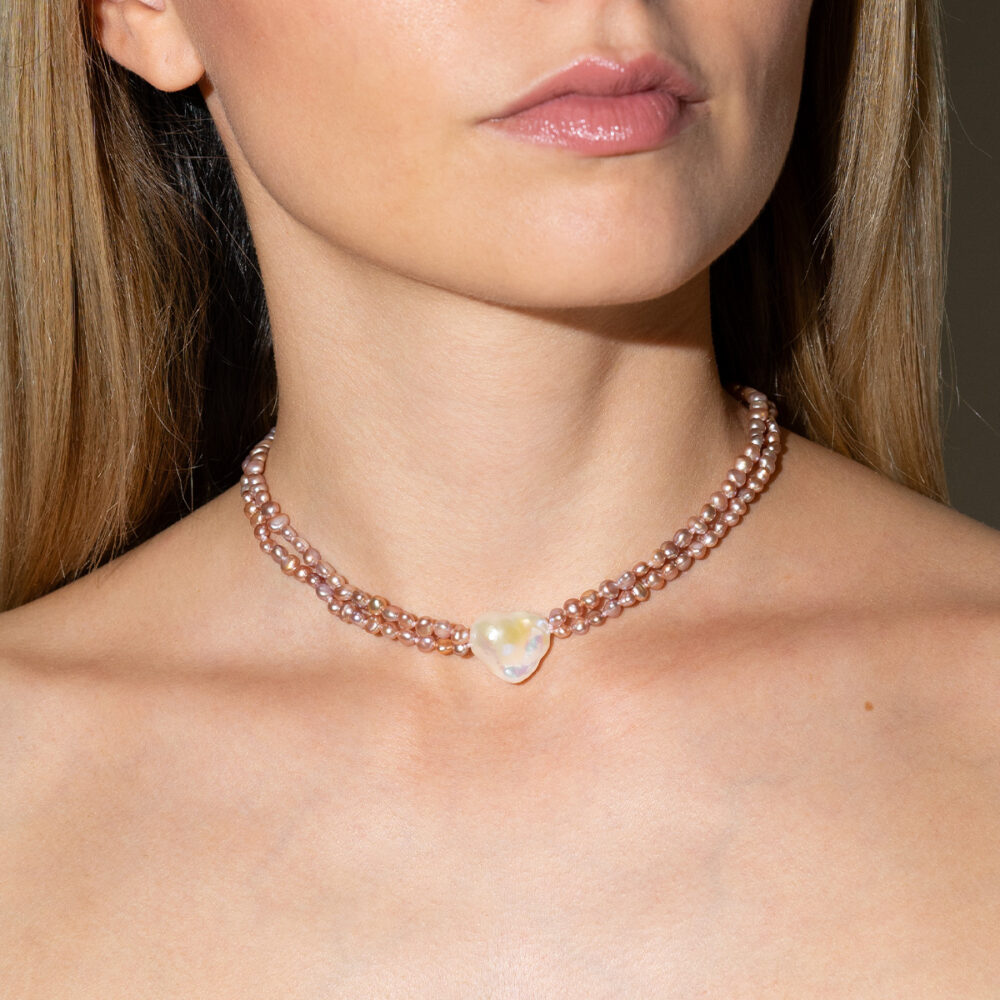 Classic Pearl Necklace with a Twist Nr. 3 | 3.5 – 9.5 mm | Baroque + Fireball Pearls - Image 3