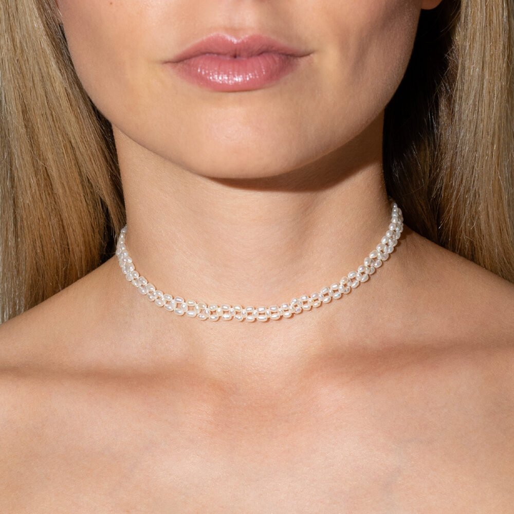 OVAL PEARL NECKLACE 3 MM OVAL PEARL NECKLACE 3 MM