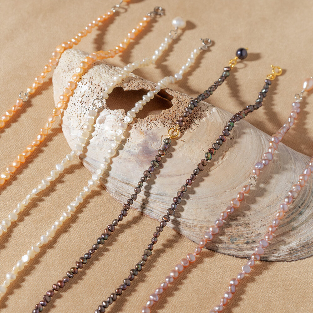 Adjustable Necklace + Ankle Bracelet Baby Pearls | 3.5 – 4.5 mm | Baroque Pearls - Image 10