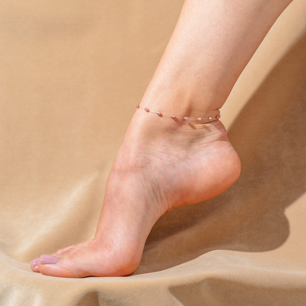 Лилаво Gentle Pearl Ankle Bracelet | 2.5 – 3.5 mm | Oval Pearls - Image 3