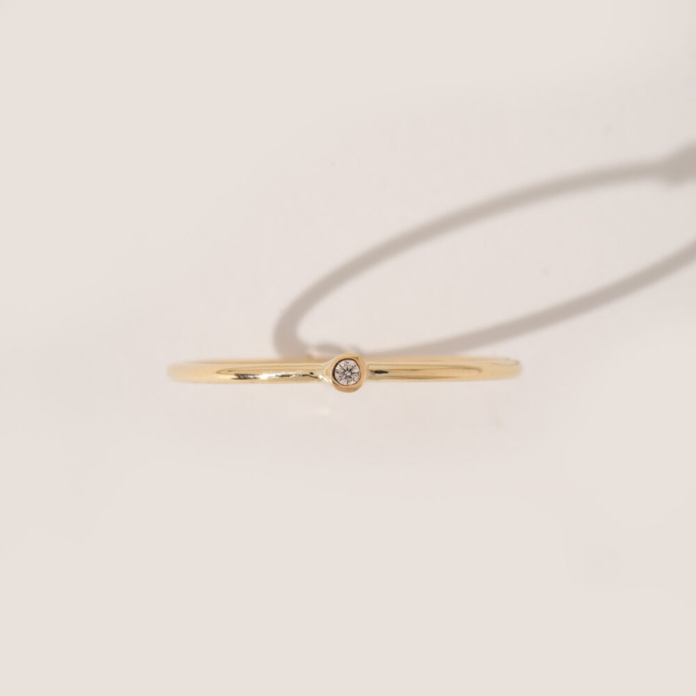 Minimalistic Gold and Precious Stone Ring | Diamond, Emerald, Ruby, Sapphire | 1 pcs. - Image 3