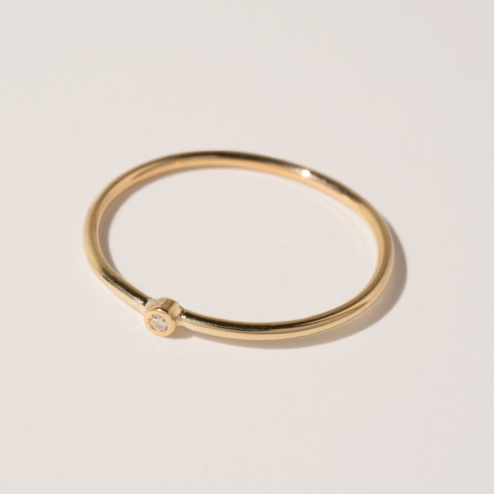 Minimalistic Gold and Precious Stone Ring | Diamond, Emerald, Ruby, Sapphire | 1 pcs. - Image 1