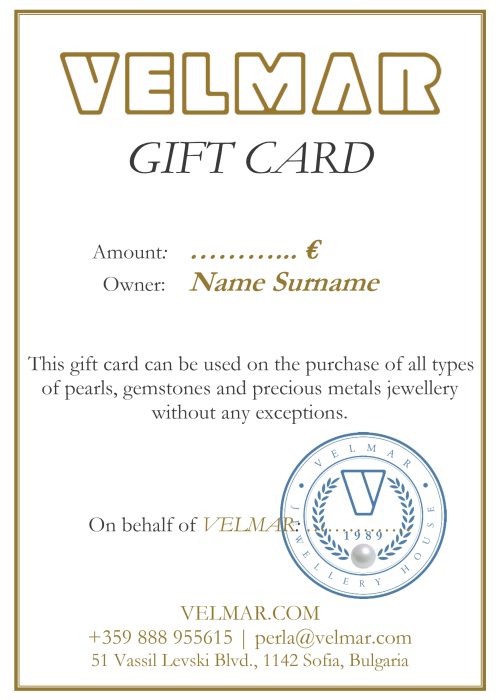Exquisite Jewelry Gift Card: Pearls, Precious Stones, and Metals Collection Gift card featuring a selection of luxurious pearls, dazzling precious stones, and gleaming precious metals jewelry.